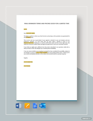 Reminder Letter - 26+ Examples, Format, Sample | Examples