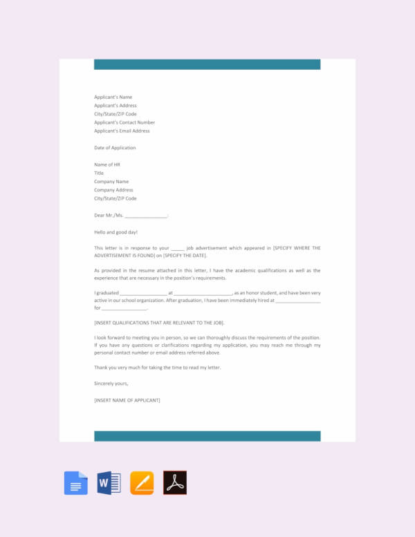 Job Application Letter - 37+ Examples, Format, Sample | Examples