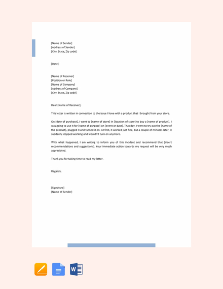 free formal letter example