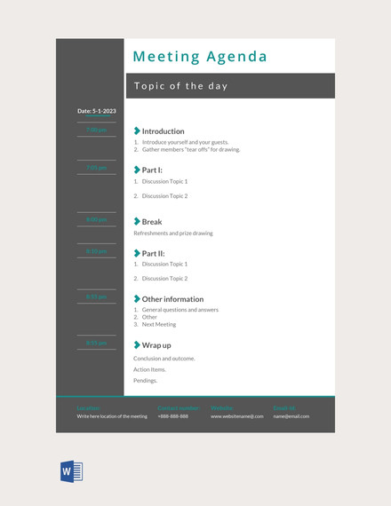 free meeting agenda template download