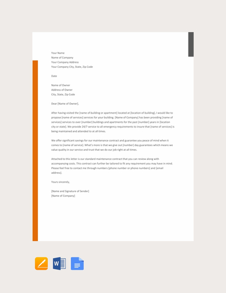 free proposal letter for business template