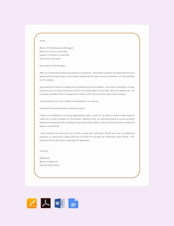 Job Application Letter Examples - 37+ in PDF | Examples