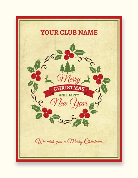 free simple christmas greeting card template
