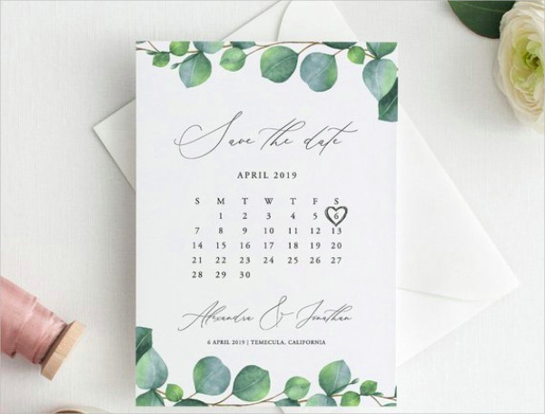 Greenery Save-the-Date Invitation