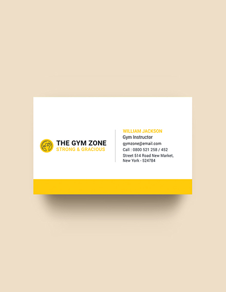 gym business card template