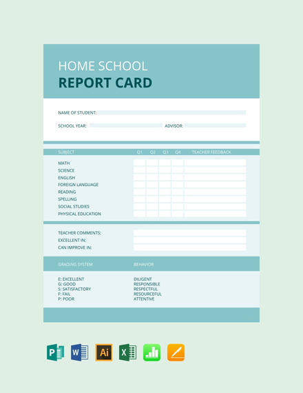 Home School Report Card