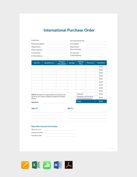 international purchase order