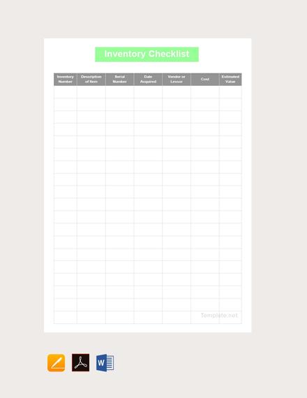 inventory checklist