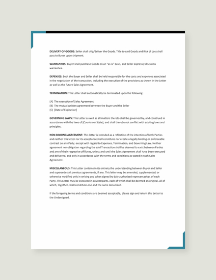 letter of intent to purchase goods template1