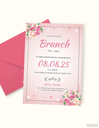 lovely bridal lunch invitation template