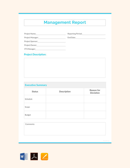 Management Report Template Template Collections