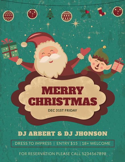 merry christmas flyer template