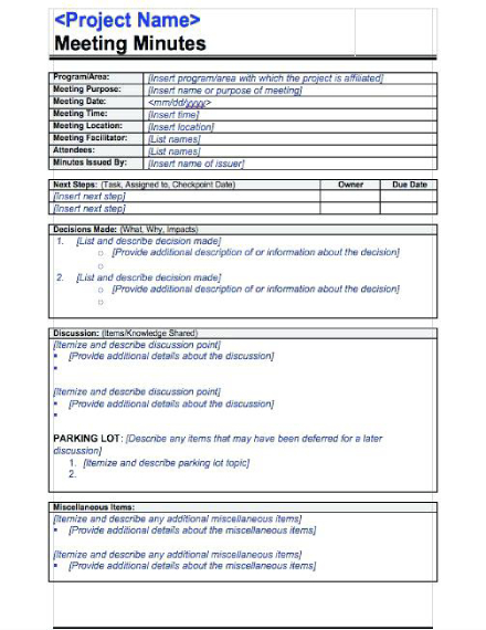 20+ Meeting Minutes Templates - PDF, Word, Google Docs | Examples