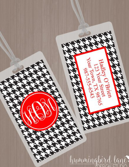 Monogram Luggage Tag Label