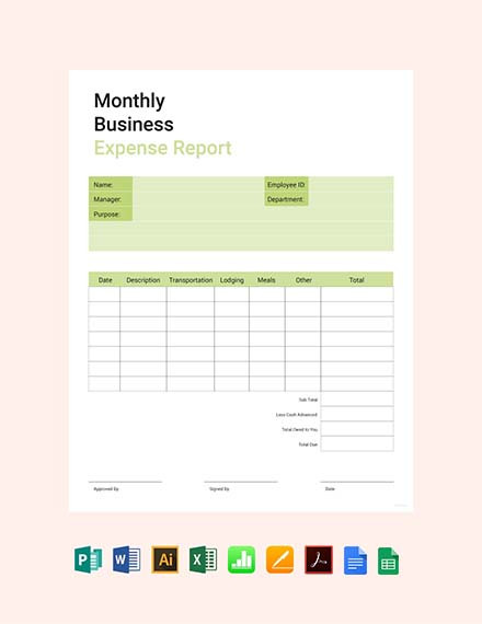 monthly business expense report template2