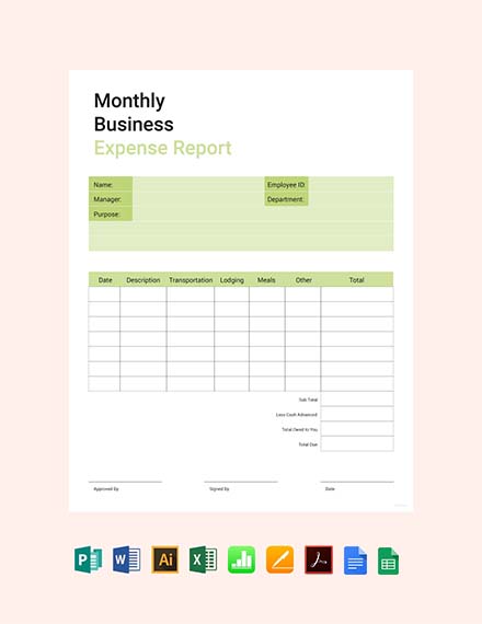 monthly business expense report