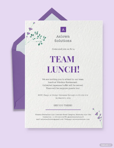 office team lunch invitation template