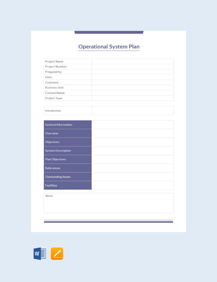 operational system plan