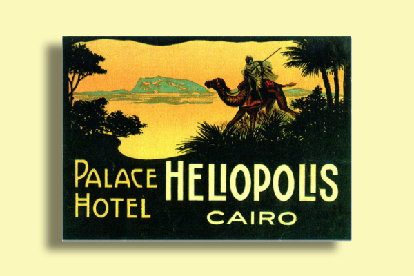 palace hotel helipolis luggage label