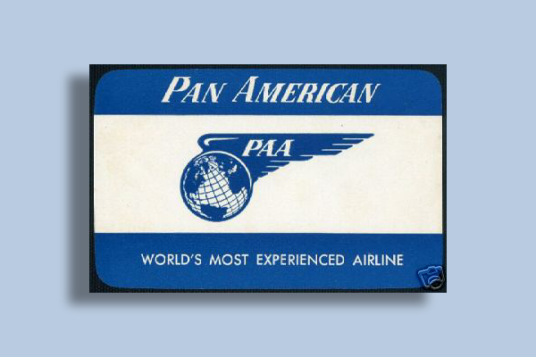 pan america airline luggage label