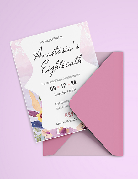 Pastel Debut Invitation Card