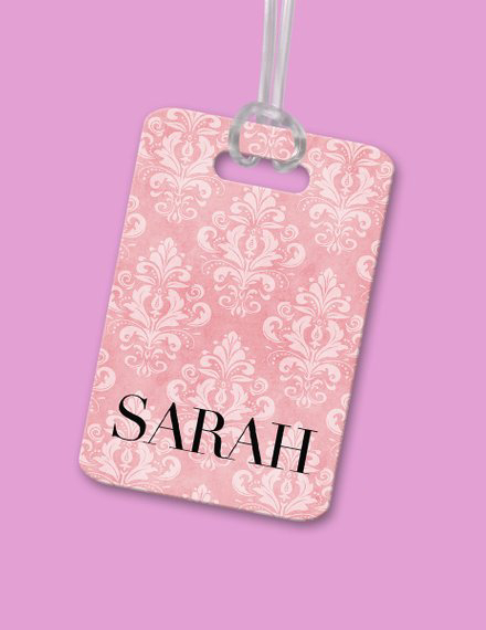 Pink Pattern Luggage Label