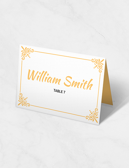 Printable Wedding Table Card