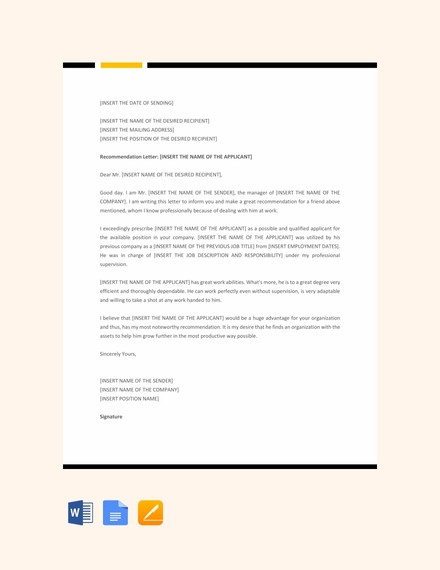 Template Of Letter Of Recommendation from images.examples.com