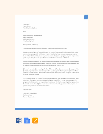 proposal letter template for funding