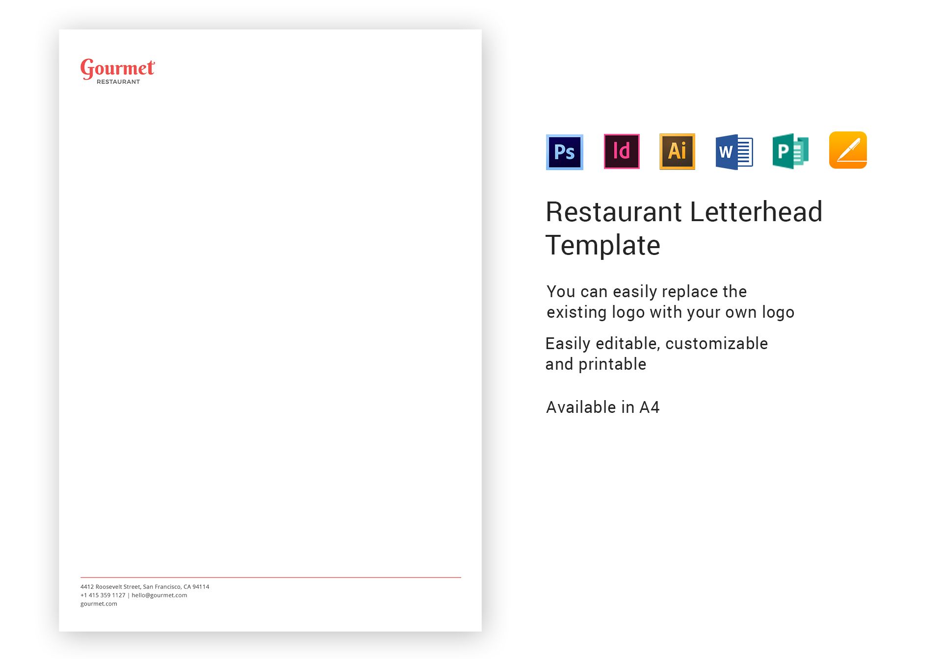 restaurant letterhead template