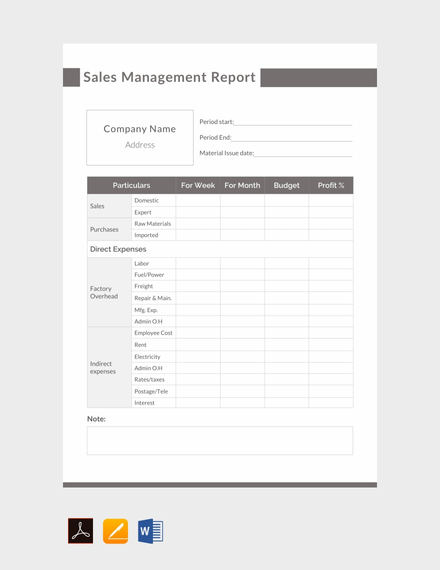 sales management report template