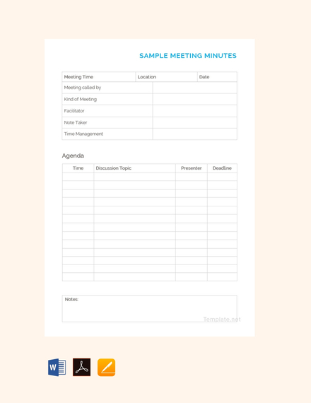 sample minutes of meeting template