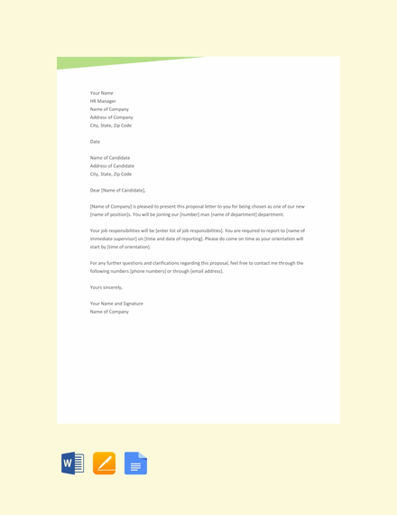 sample proposal letter template