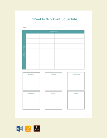 Sample Weekly Workout Schedule