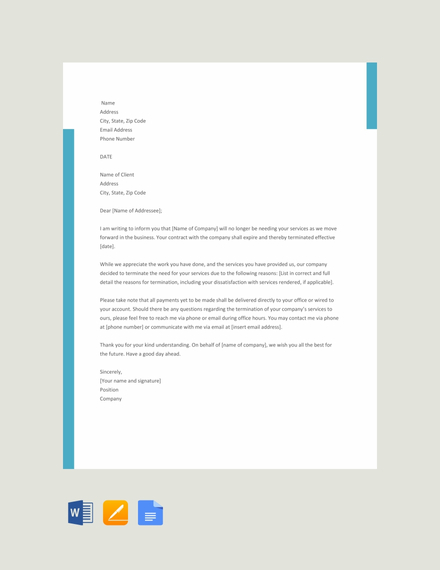 Termination Letter - 24+ Examples, Format, Sample | Examples