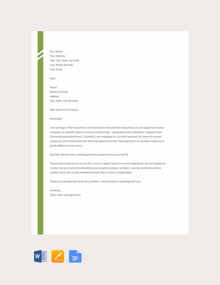 simple application letter template