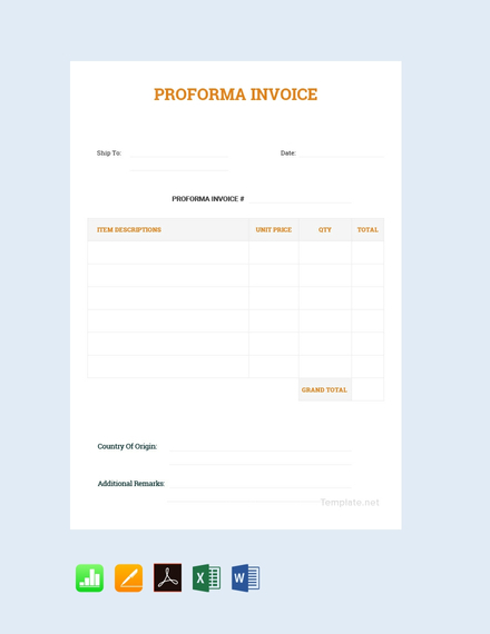 Simple Business Proforma Invoice