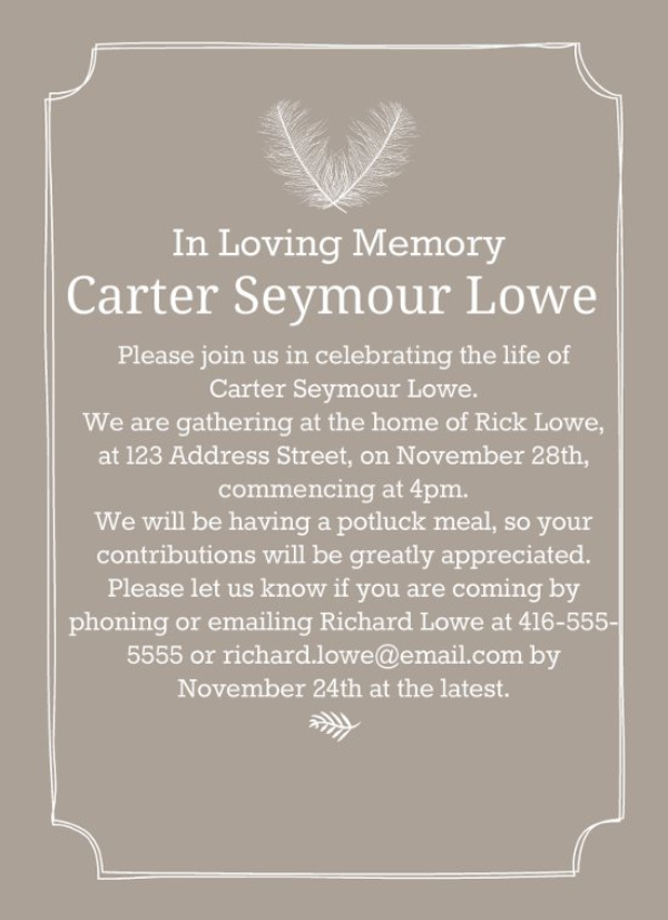 15 Funeral Invitation Examples Templates and Design 