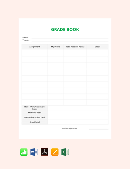simple grade sheet template