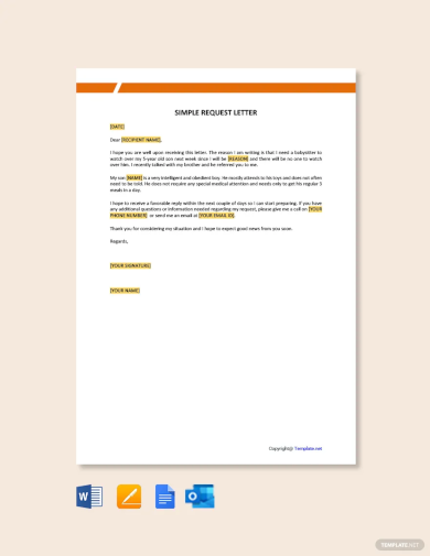 Simple Request Letter Template