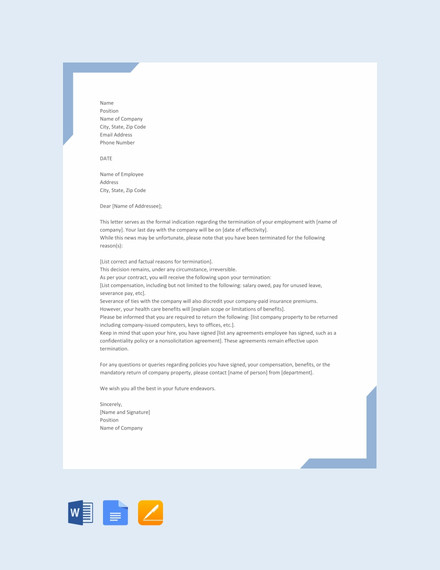 Simple Termination Letter Template