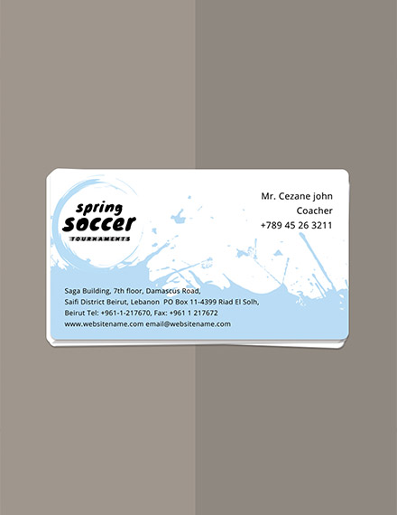 soccer business card template