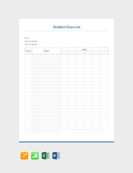 Student Class List