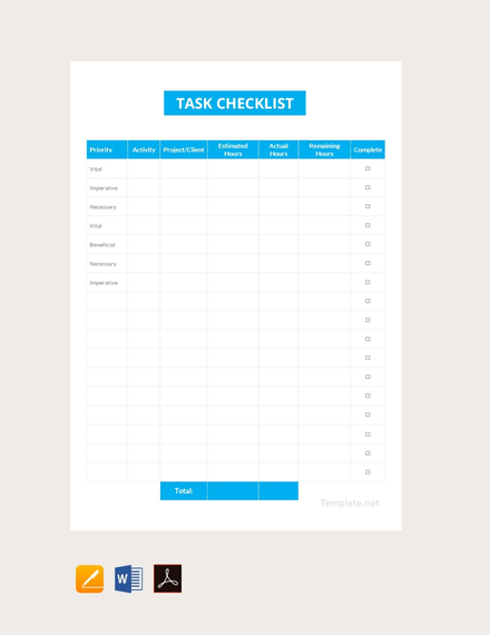task checklist