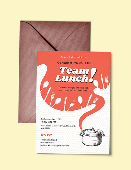 team lunch invitation template