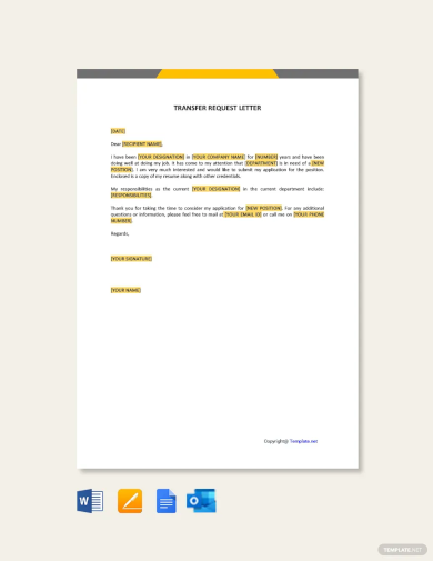 Transfer Request Letter Template