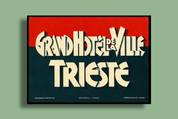trieste italy luggage label
