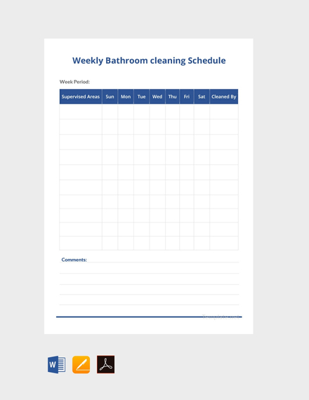 Weekly Bathroom Cleaning Schedule