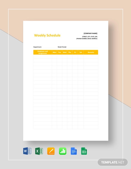 Weekly Schedule Template