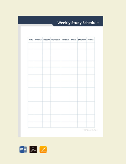weekly study schedule